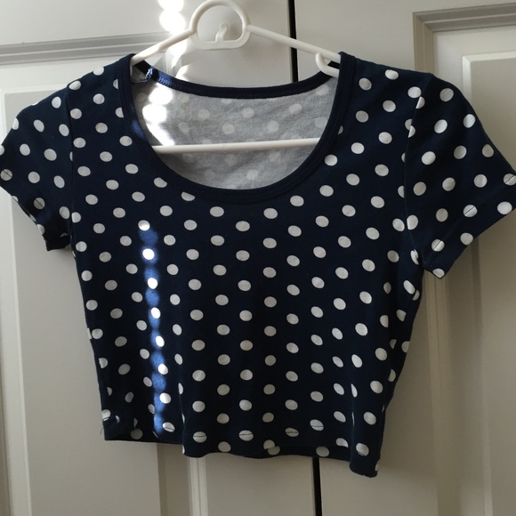 American Apparel Polka Dot Crop Top - Picture 2 of 3