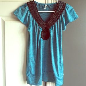 Black and Turquoise Top