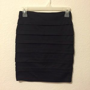 Black Fringe bodycon skirt