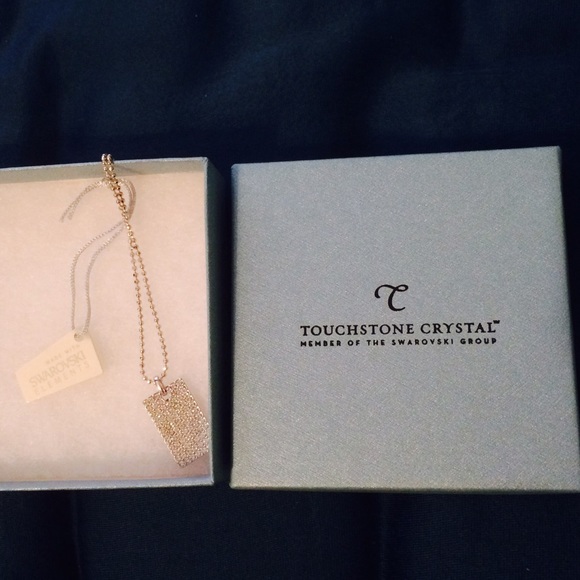 Touchstone Swarovski Crystal Elements Tag Necklace