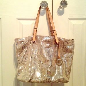 Michael Kors Silver Snakeskin Purse
