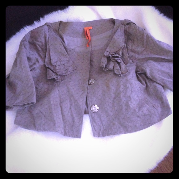 BCBG ruffled cropped jacket