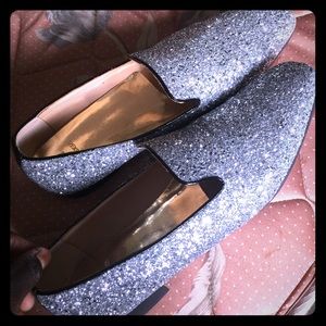 Silver Glitter Customized loafers