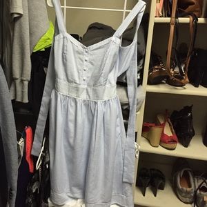 Baby blue & white striped dress