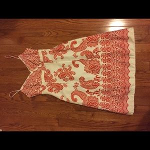 Red and white paisley summer dress