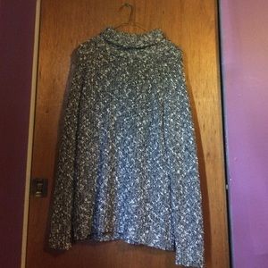 Garage White and Black Turtleneck Sweater