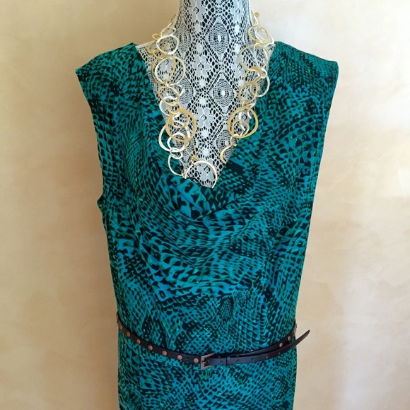 Calvin Klein Dresses & Skirts - Calvin Klein Unique Teal Animal Print Dress