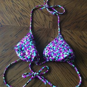 Floral, triangle bathing suit top.