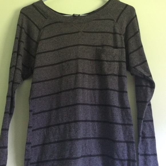 A black and dark gray striped boyfriend shirt