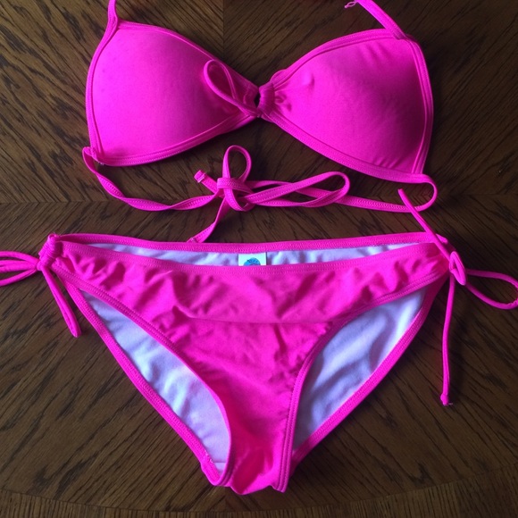 Tops - Hot pink bathing suit bottom and top.