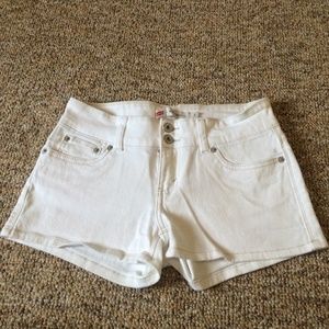 white denim shorts