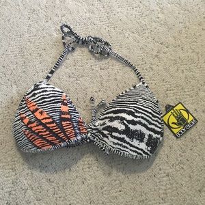 Body glove zebra bikini top NWT