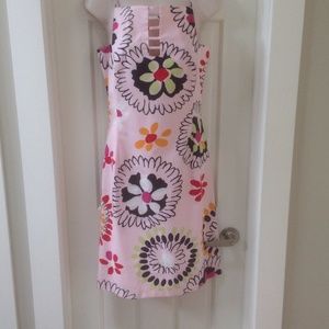 David Meister pink floral dress