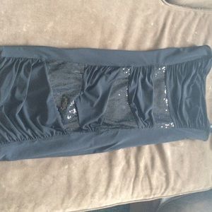 BCBG black sequins strapless dress