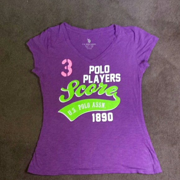 U.S. polo assn. purple v neck shirt size large - Picture 1 of 2