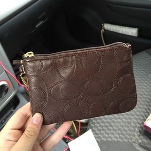 Brown coach wristlet