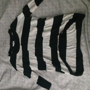 Stripped b&w urban outfitters high Low sweater