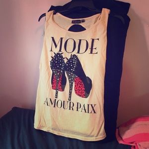 Tank top cute cut out back