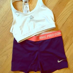 Adidas techfit white sports bra