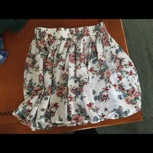 Flower printed skater skirt