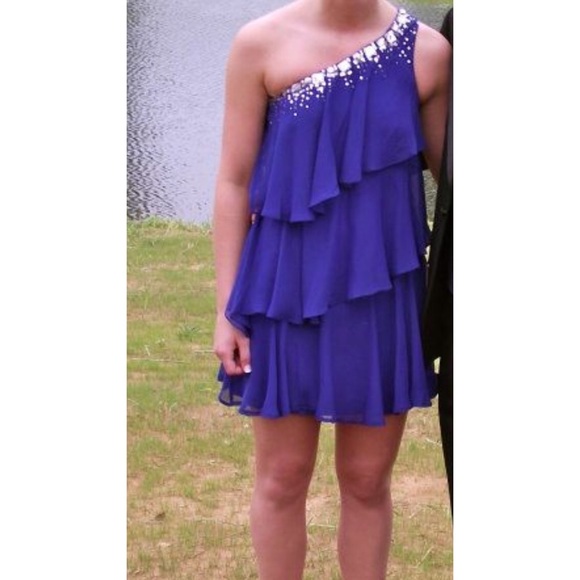 Royal Blue One Shoulder Formal Dress