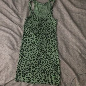 Green leopard tank top