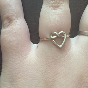 Sterling Silver heart infinity twist ring