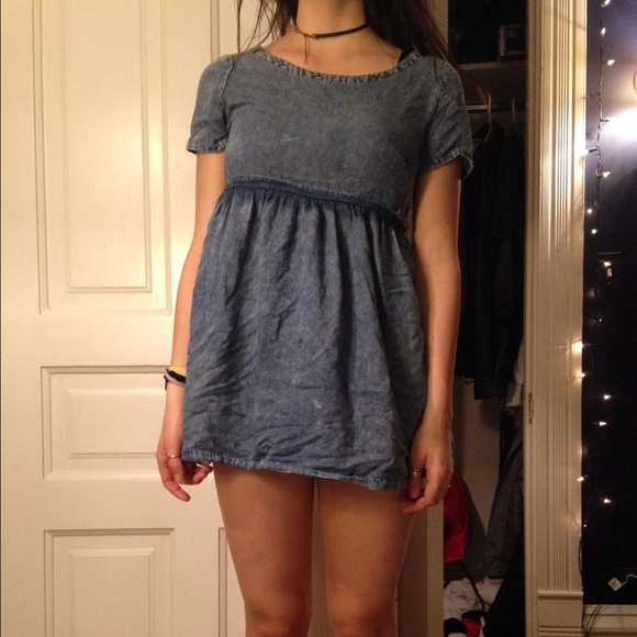 Grunge Denim Babydoll Dress - Picture 1 of 4
