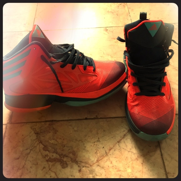Orange and blue Adidas Basketball Sneakers