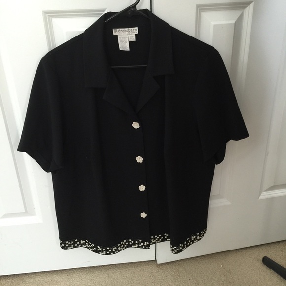 Black short sleeve blouse