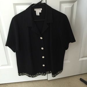 Black short sleeve blouse