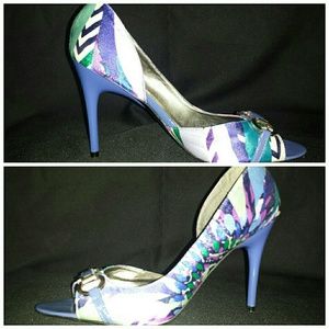 Carlos Santana colorful stilettos