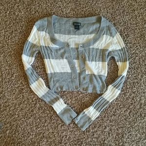 Grey and white sweater over shirt.❌Donated❌