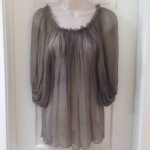 Beautiful Bonnie Strauss sheer silk top