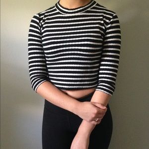 Mock turtle neck crop top