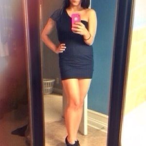 Express black one shoulder top