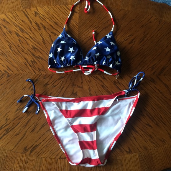 American flag bikini.