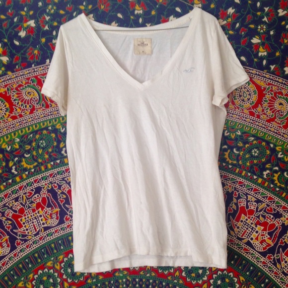 White Hollister V-Neck