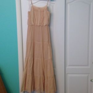 Peach peasant dress