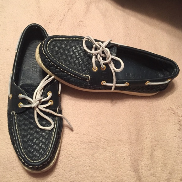 Blue, leather Sperry's! Unique and just like new!