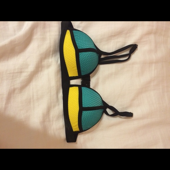 padded push-up mesh triangle bathing suit top