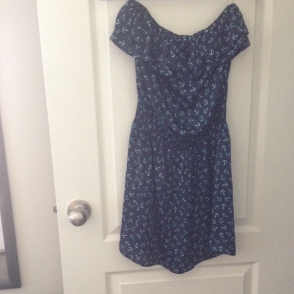 Silk strapless anchor dress