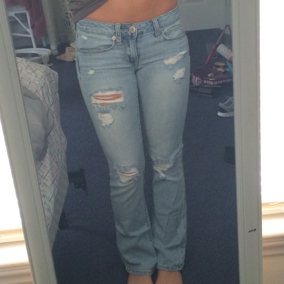 American Eagle skinny kick jeans.