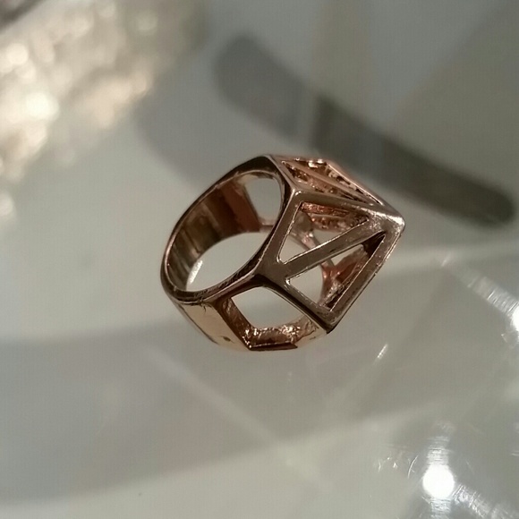 Gold geometric ring