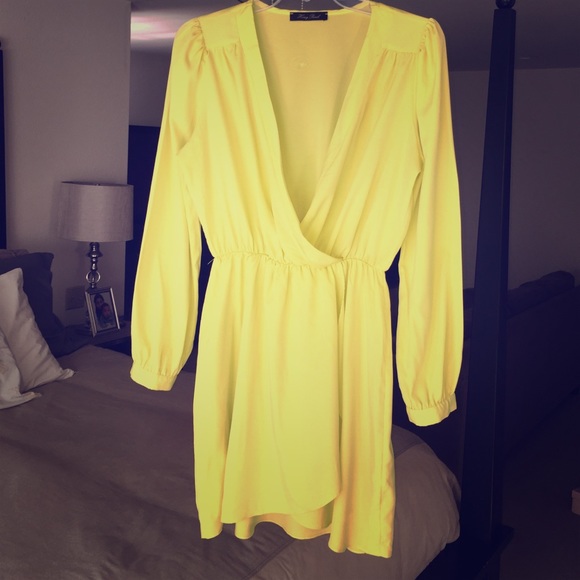Neon Yellow long Sleeve dress