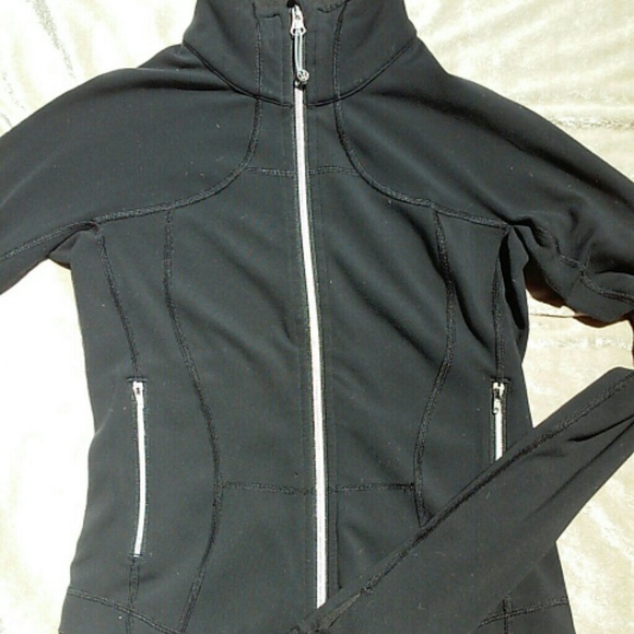 Black Lululemon Fitted Zip Up Sweatshirt