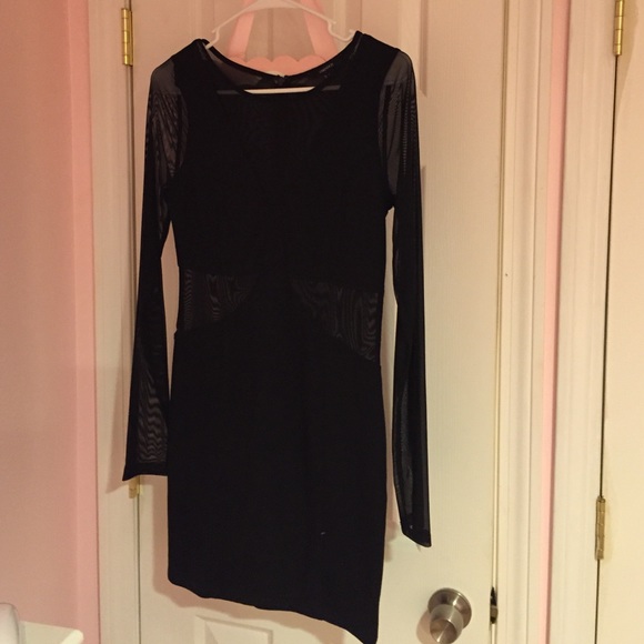 Short black sheer dress
