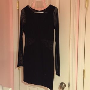 Short black sheer dress