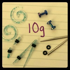 10 gauge set. Tapers, spirals, and plugs.