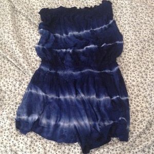 Navy blue tie dye romper